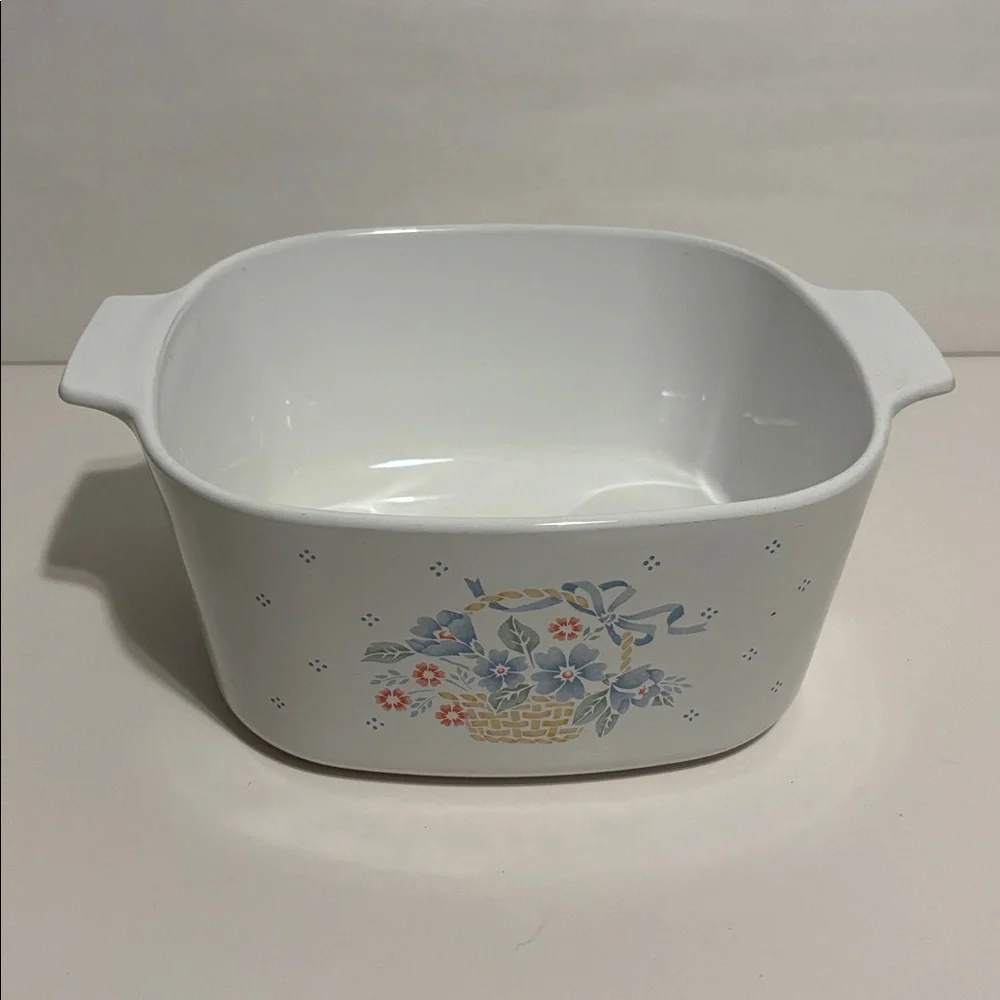 Corning Ware‎ Casserole Dish 3 Liter Basket of Flowers A-3-B Country Cornflower